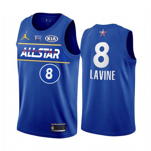 Men's 2021 All-Star #8 Zach LaVine Blue NBA Eastern Conference Stitched Jersey Men's 2021 All-Star #8 Zach LaVine Blue NBA Eastern Conference Stitched Jersey